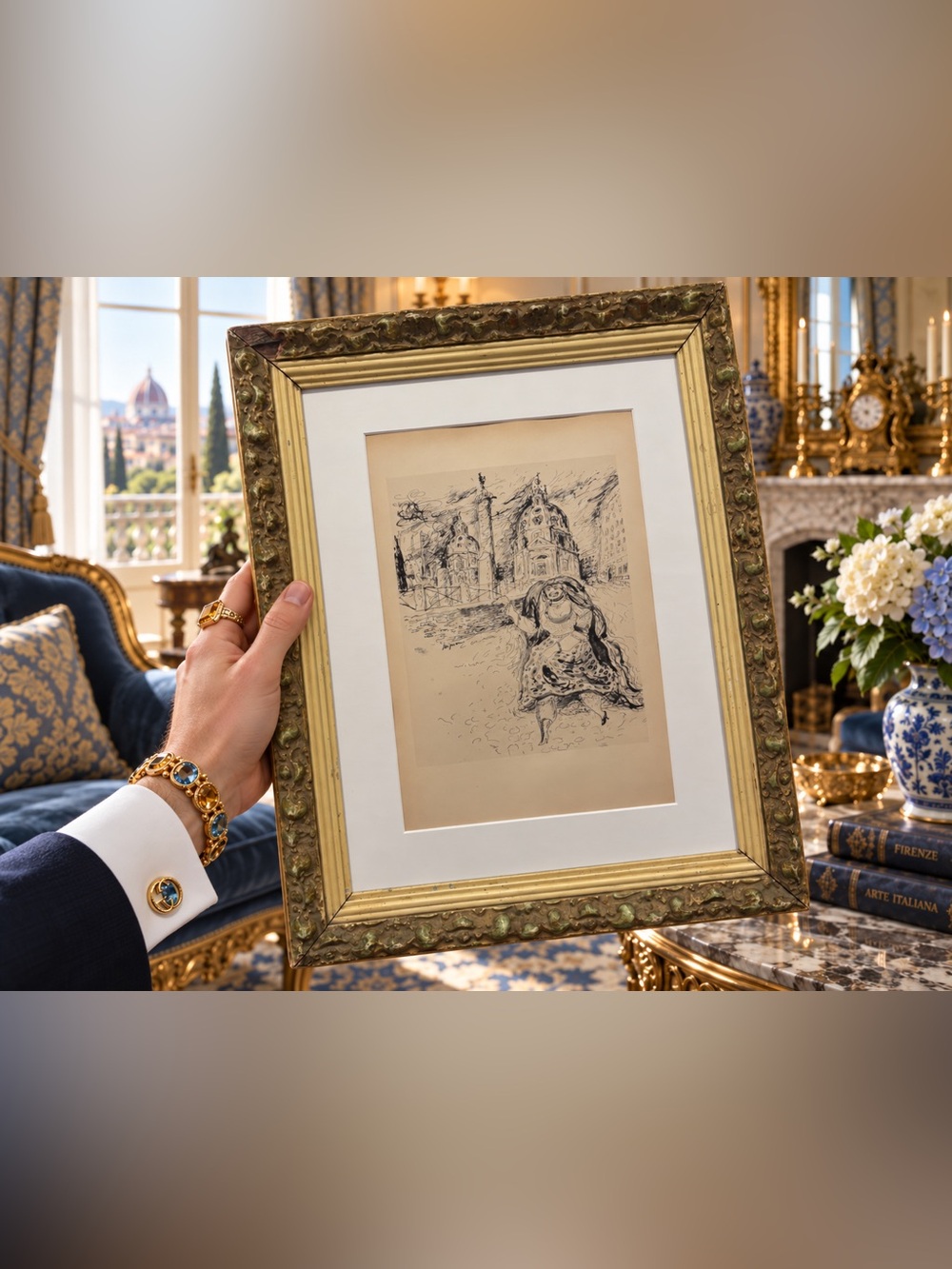 COURTESAN 1930 Gino Bonichi SCIPIONE Fine Art Print Vintage FRAME Original Italy